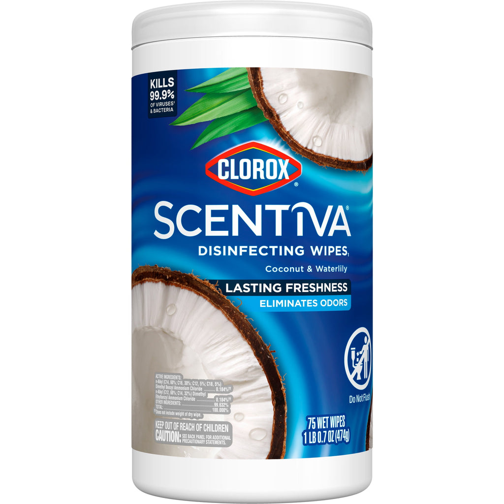 Clorox Scentiva Disinfecting Wipes Coconut & Waterlily 75 Count