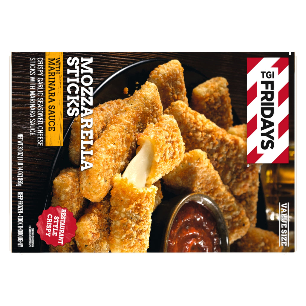 TGI Fridays Mozzarella Sticks Value Size Frozen Snacks with Marinara Sauce 30 Oz