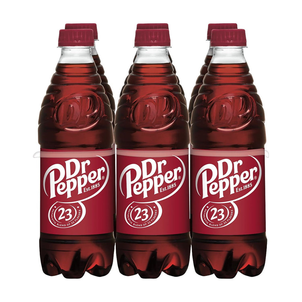 Dr Pepper Soda Pop Bottles 16.9 Fl Oz 6 Pack