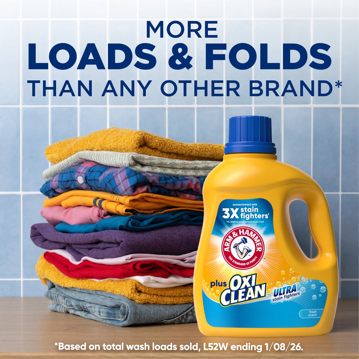ARM & HAMMER Plus OxiClean Ultra Stain Fighters Liquid Laundry Detergent Fresh Scent 32.5 fl oz