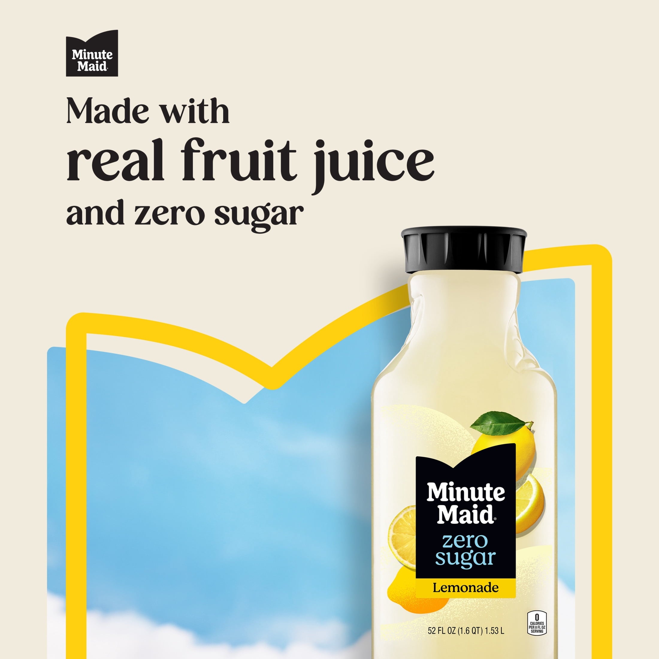 Minute Maid Zero Sugar Lemonade Juice Drink 52 fl oz Bottle