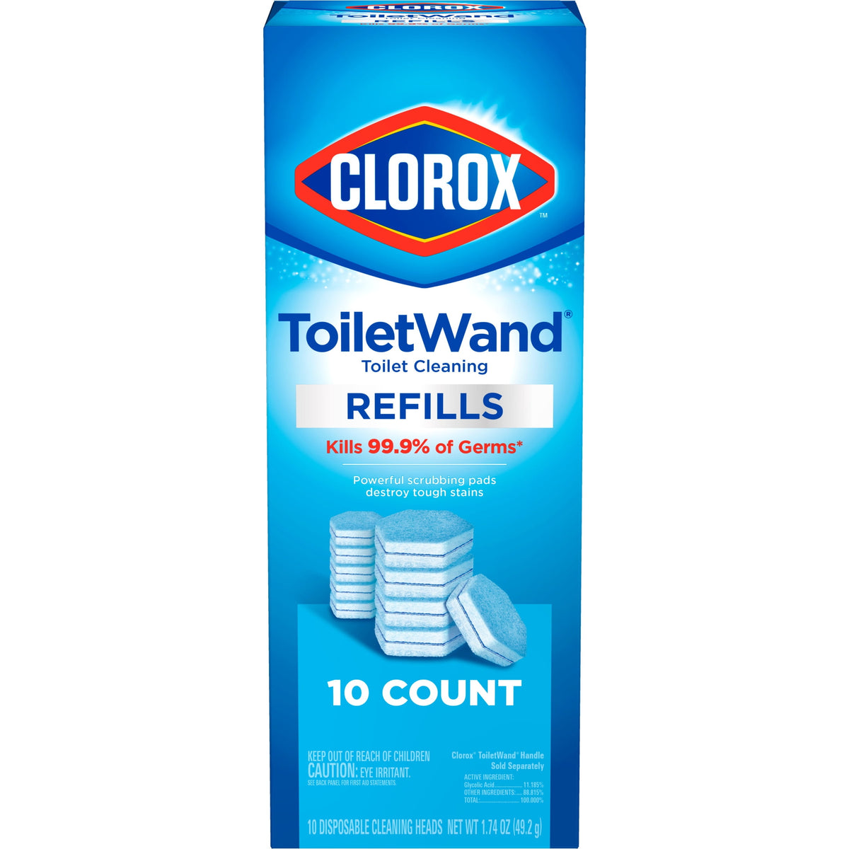 Clorox ToiletWand Disinfecting Refills Scrubbing Pads Fresh Scent 10 Count