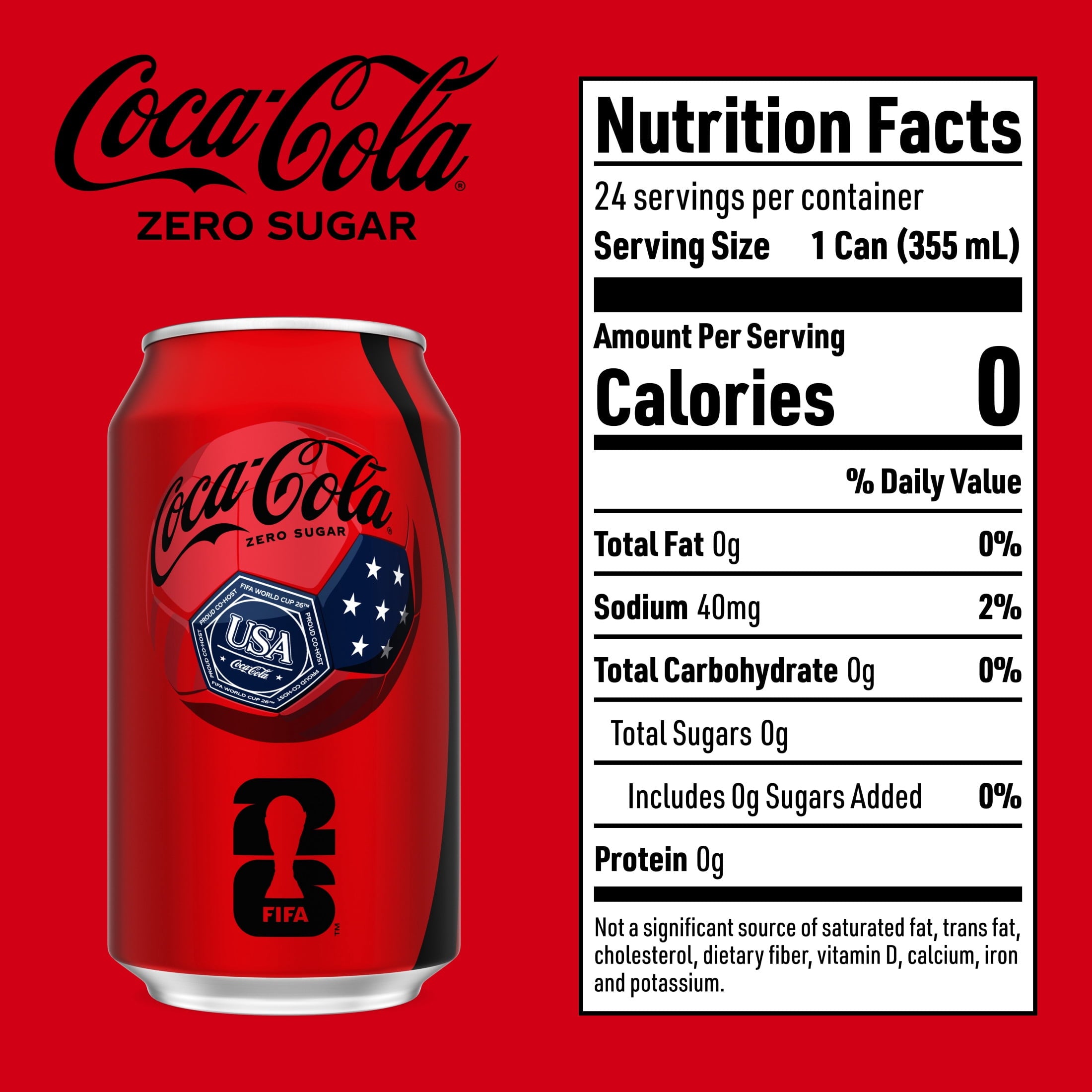 Zero Sugar Soda Pop Cans 12 Fl Oz 24 Pack Coca-Cola