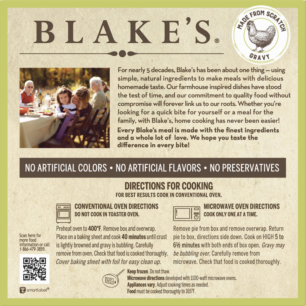 Blake's Chicken Pot Pie Frozen Meal 8 Oz