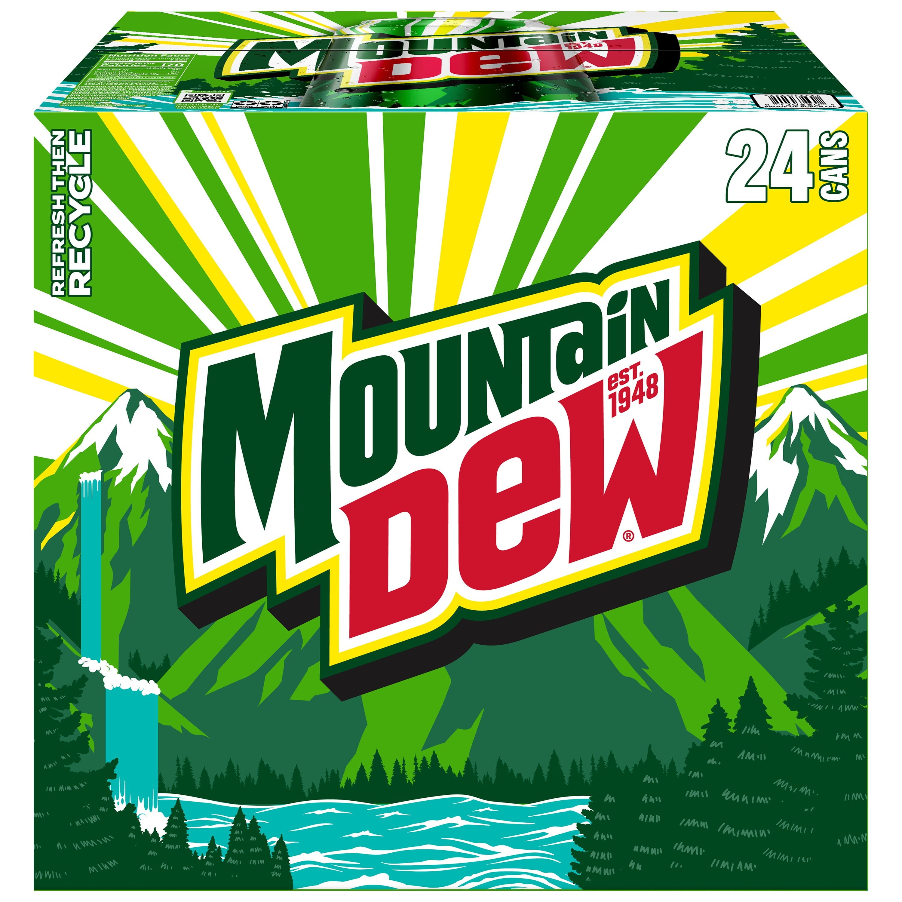 Mountain Dew Citrus Soda Pop Cans 12 Fl Oz 24 Pack