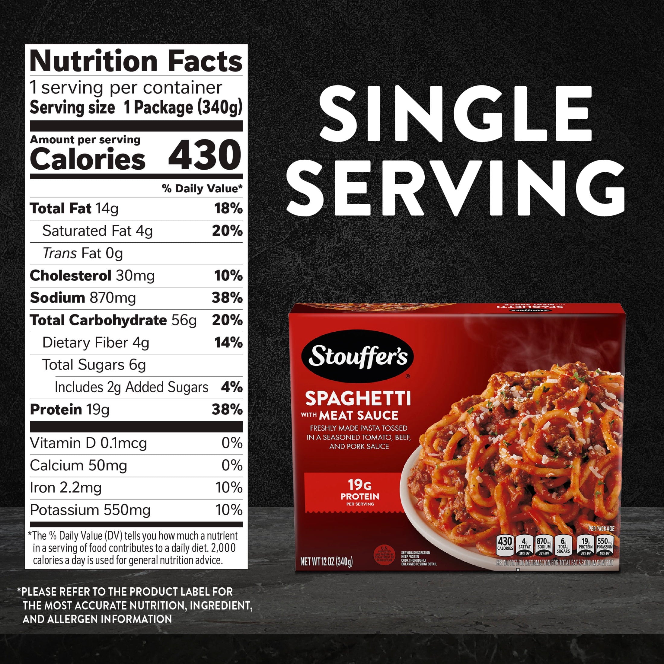 Stouffer's Spaghetti with Meat Sauce Frozen Meal 12 Oz