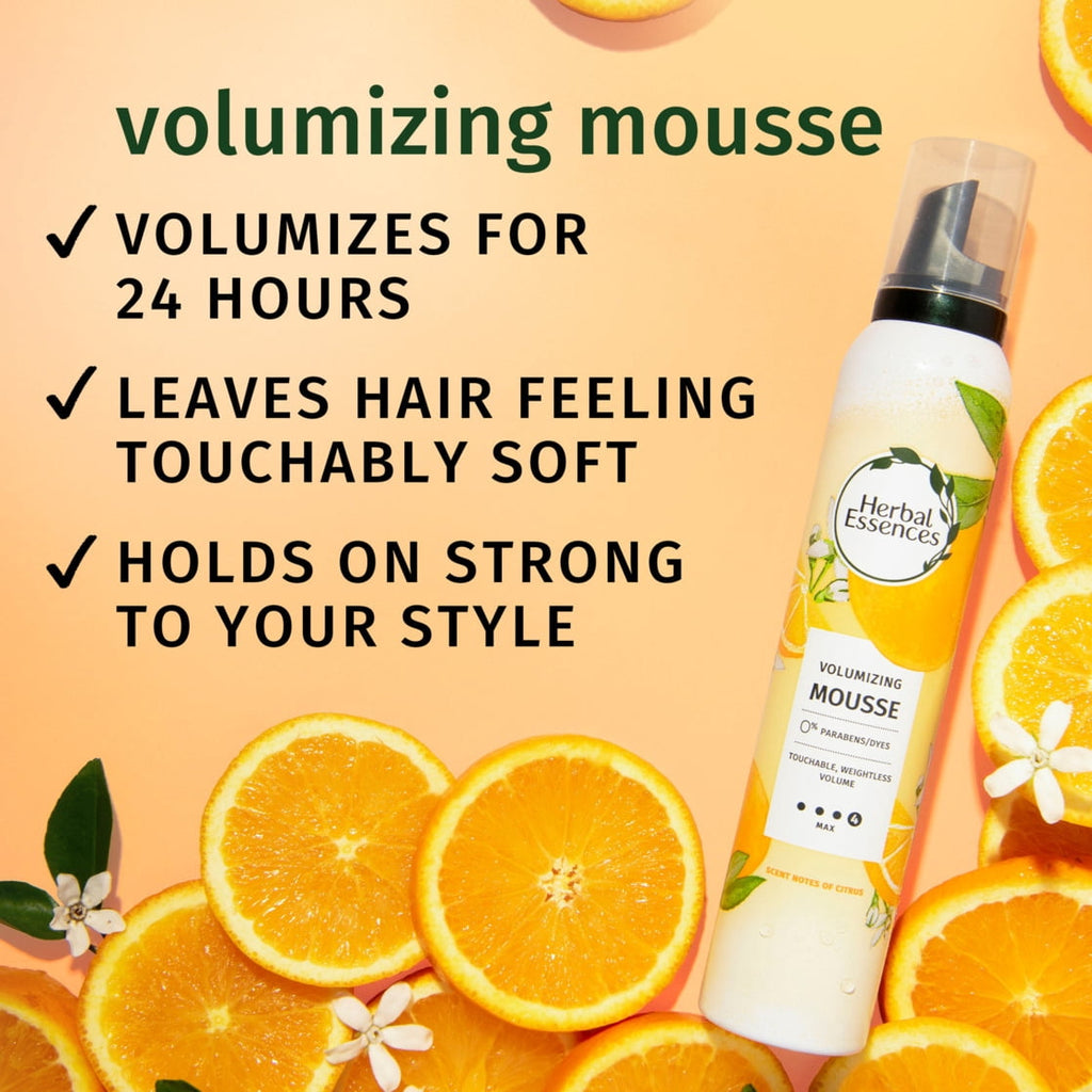Herbal Essences Volumizing Mousse Weightless Volume All Day Hold For Fine Hair 6.8 fl oz
