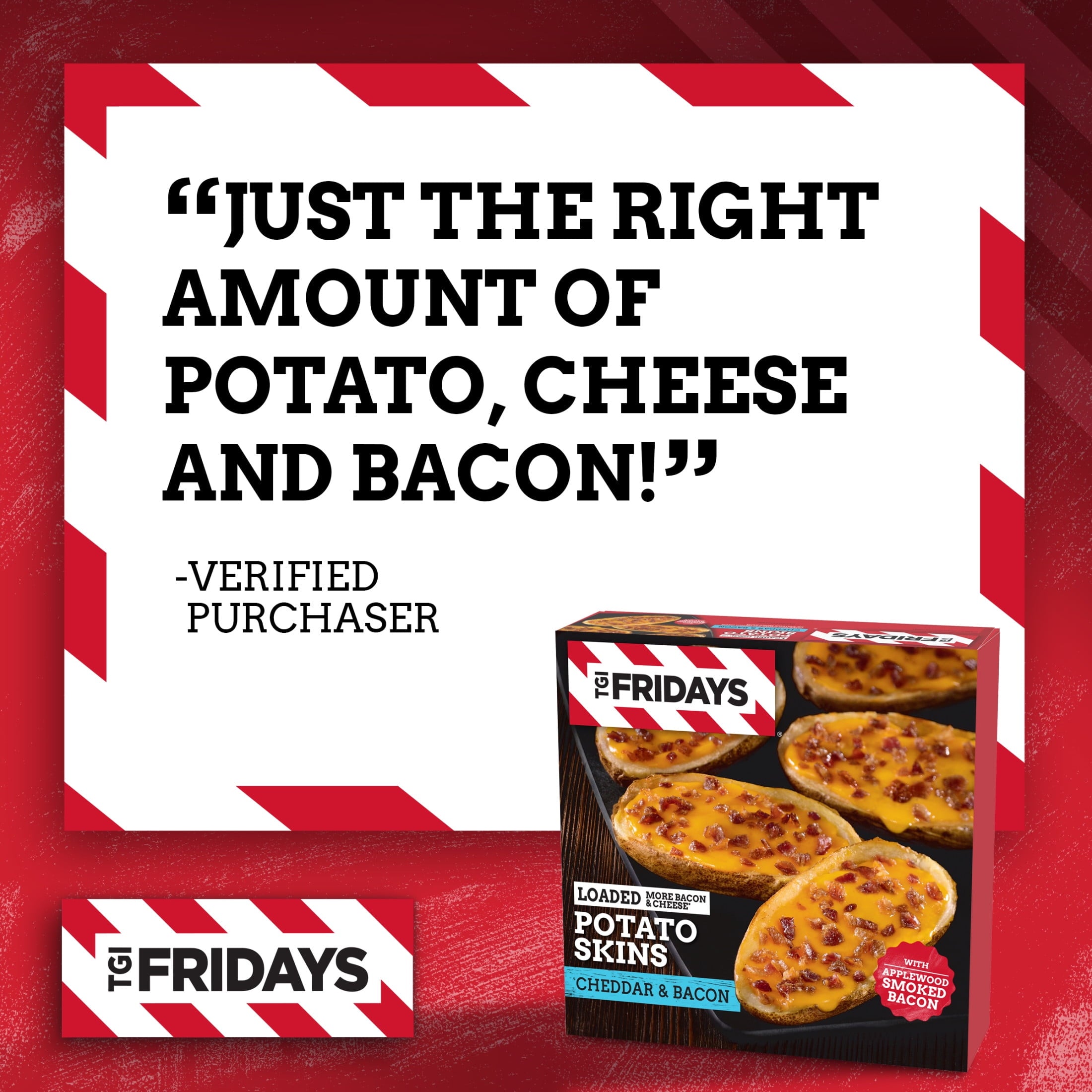 TGI Fridays Loaded Cheddar & Bacon Potato Skins 13.5 Oz Frozen
