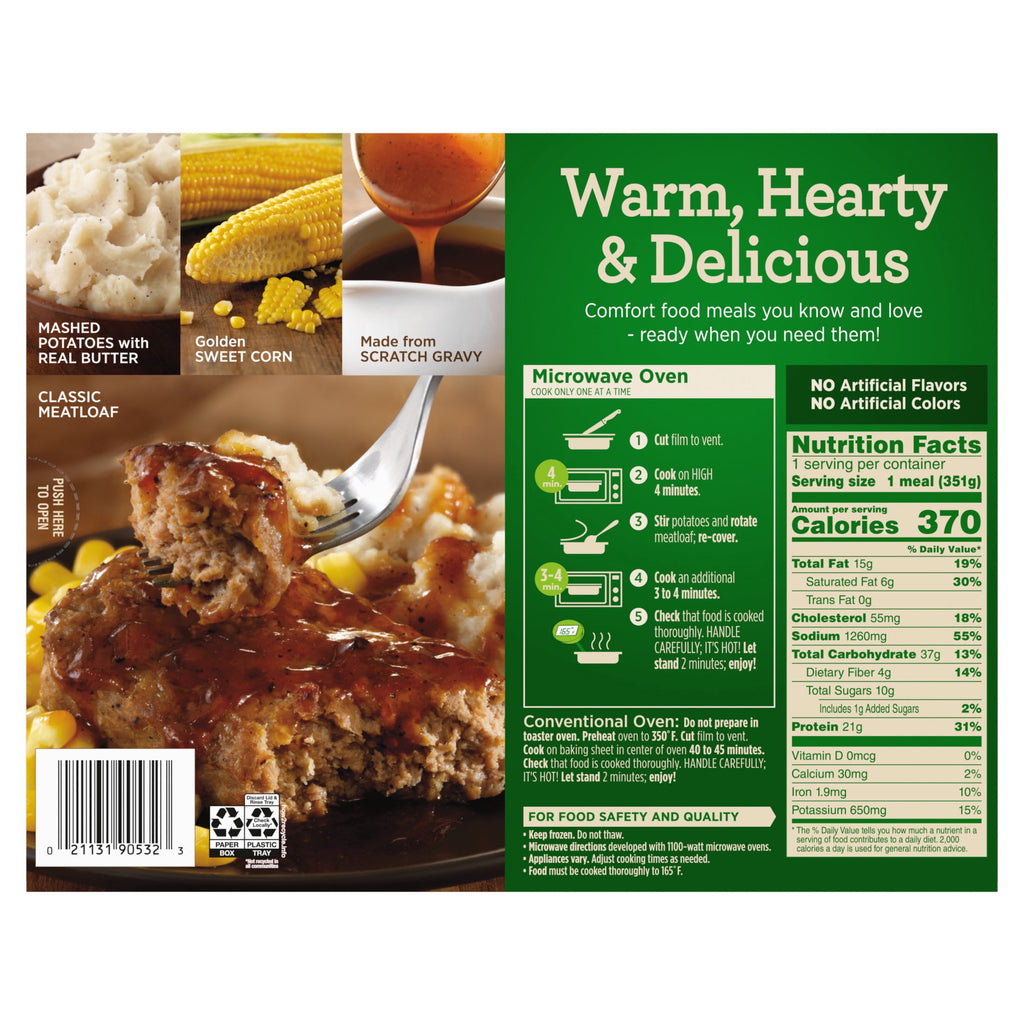 Marie Callender's Meat Loaf & Gravy Frozen Meal 12.4 Oz