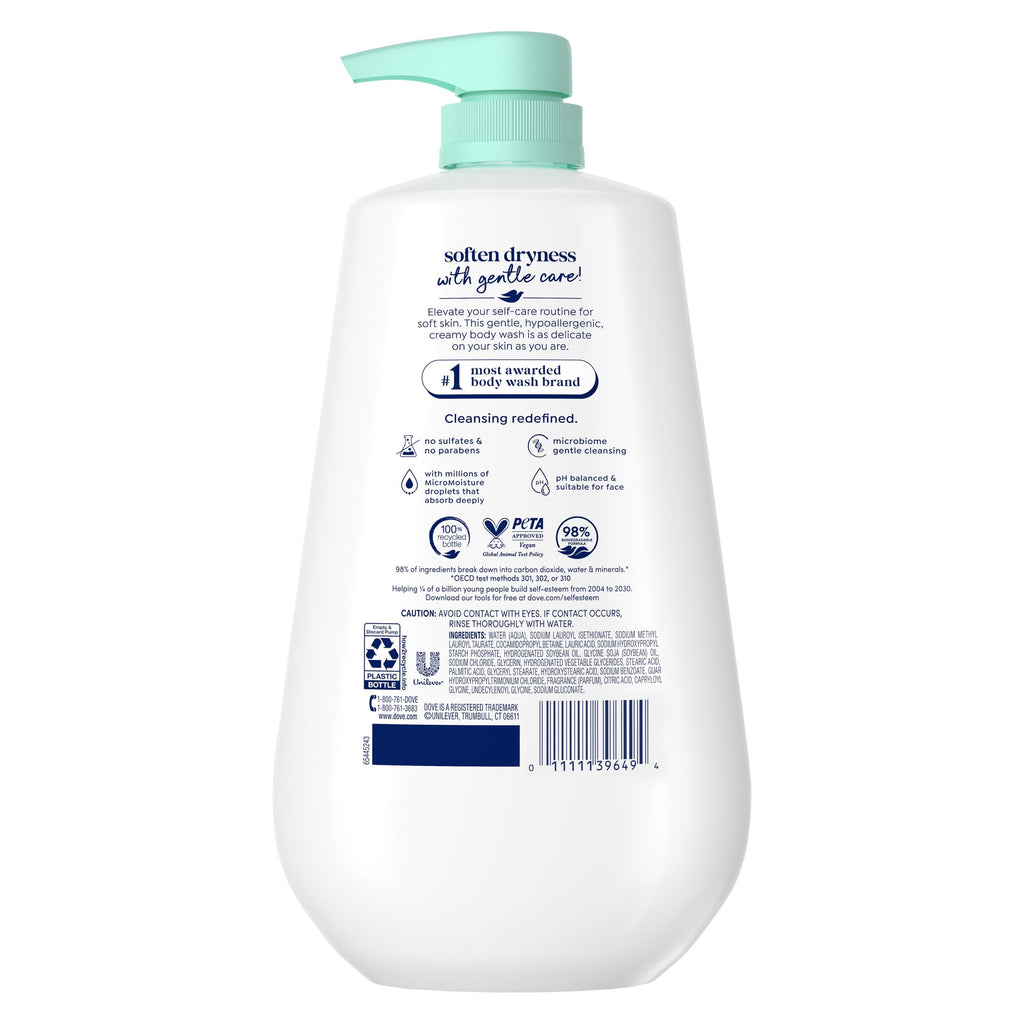 Dove Sensitive Skin Body Wash Hypoallergenic Moisturizing Cleanser 30.6 fl oz