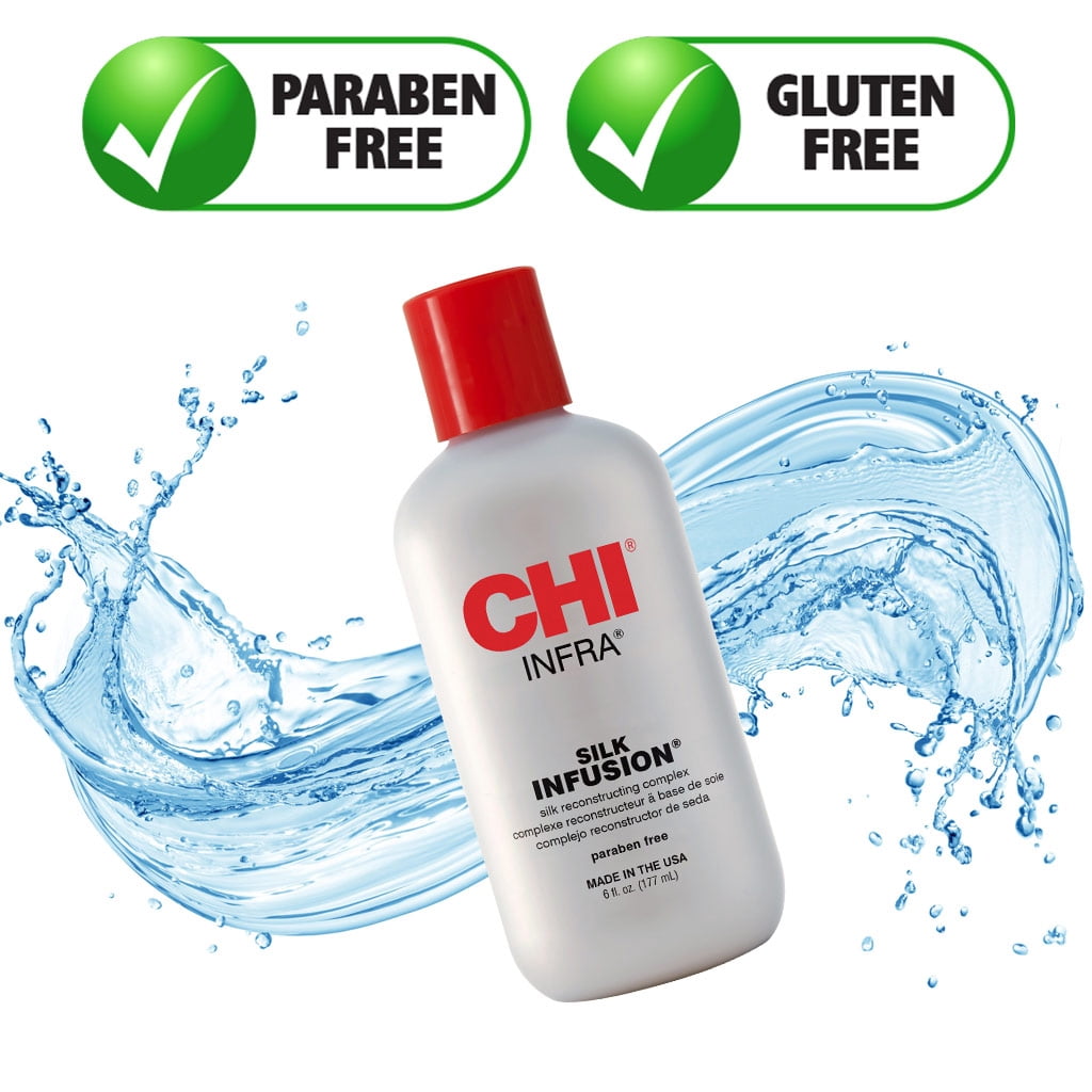 CHI Silk Infusion Leave-In Treatment Anti-Frizz Serum Heat Protectant for All Hair Types 6 oz