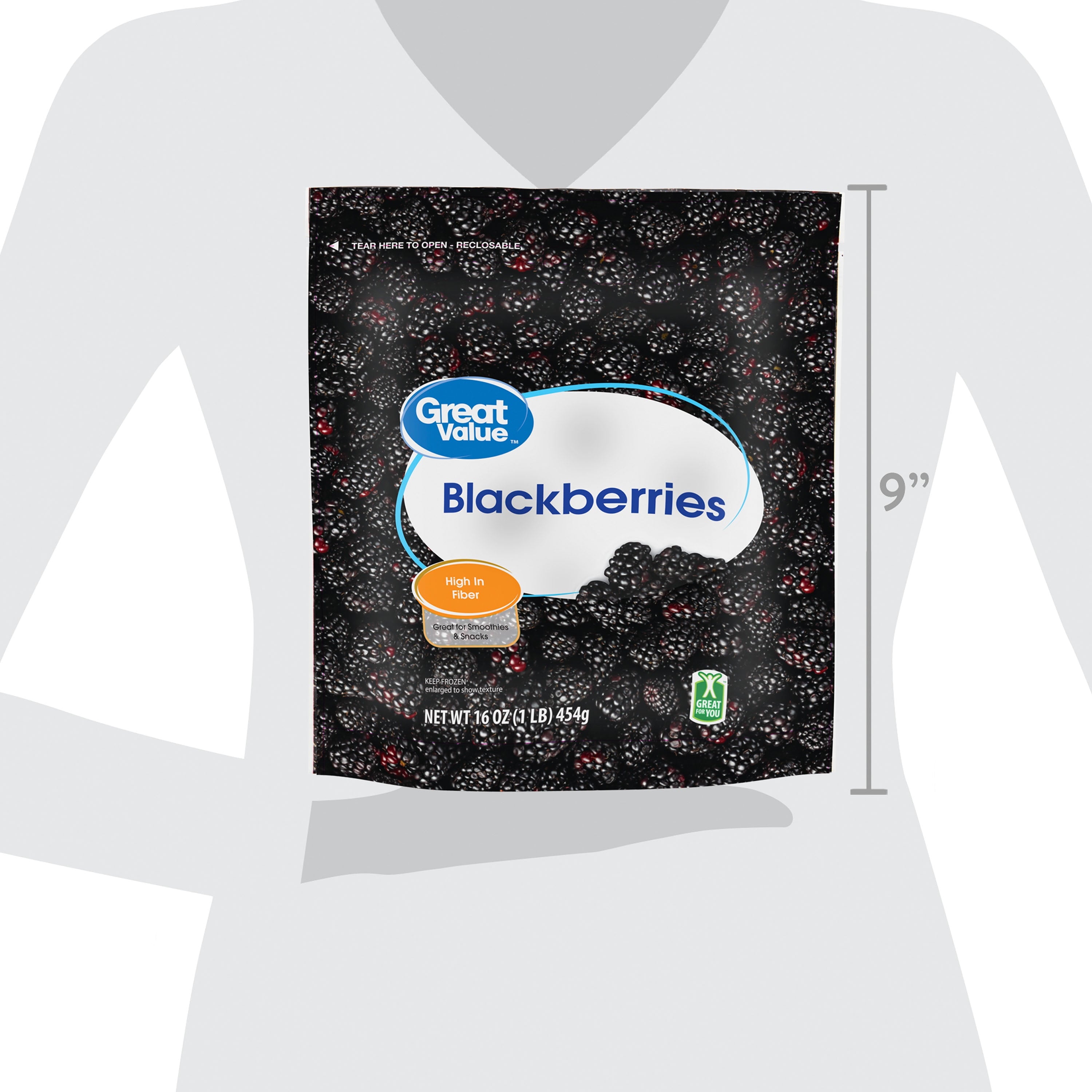 Great Value Whole Blackberries Frozen 16 Oz