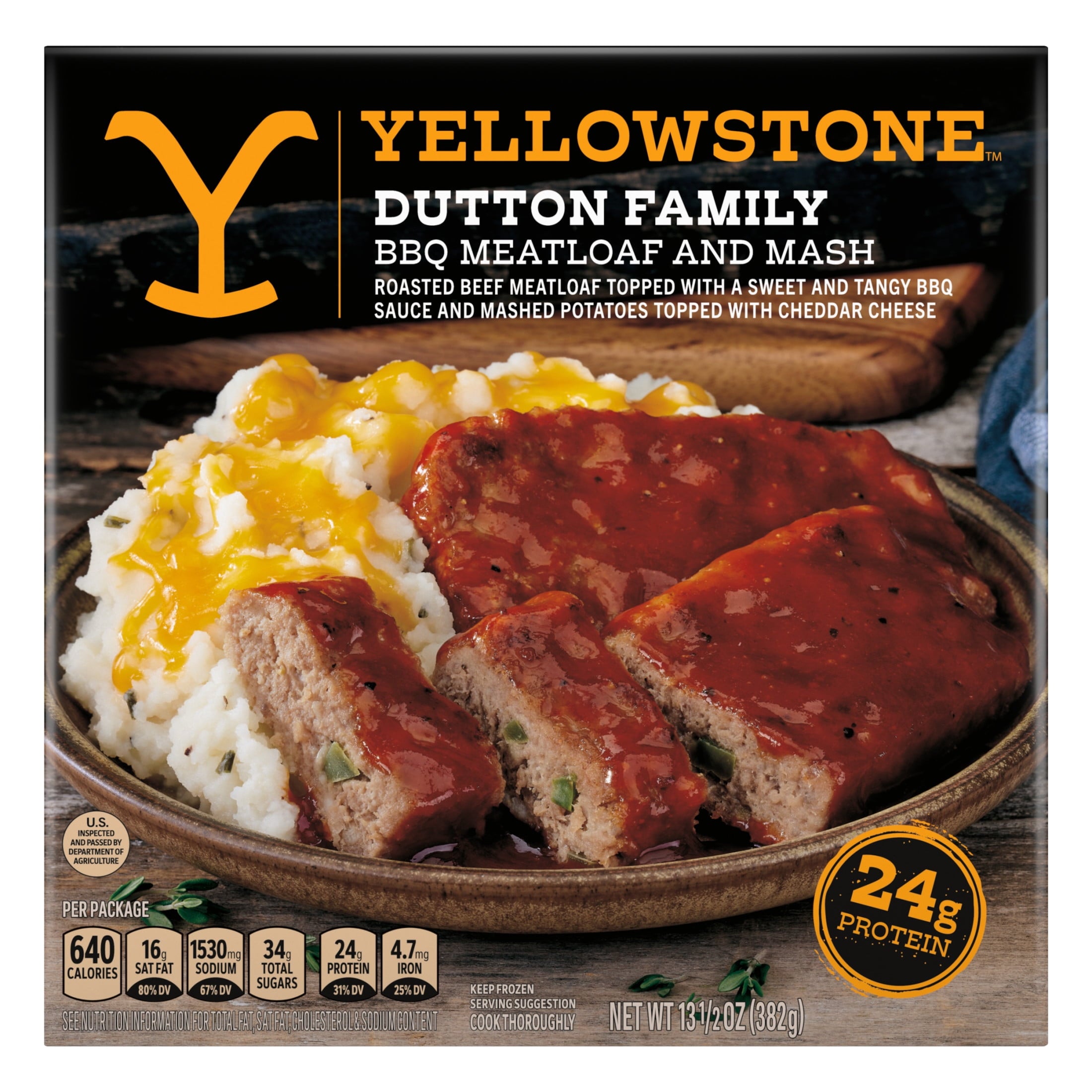 Yellowstone BBQ Meatloaf & Mashed Potatoes Frozen Meal 13.5 Oz