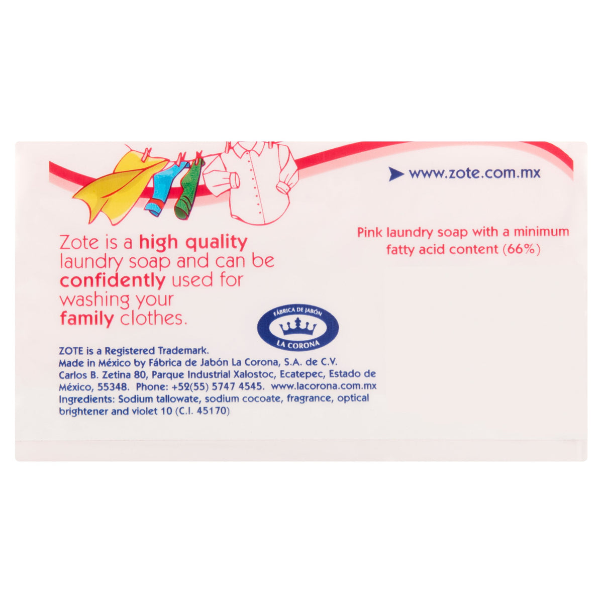 Zote Pink Laundry Bar Soap Stain Remover 14.1 oz
