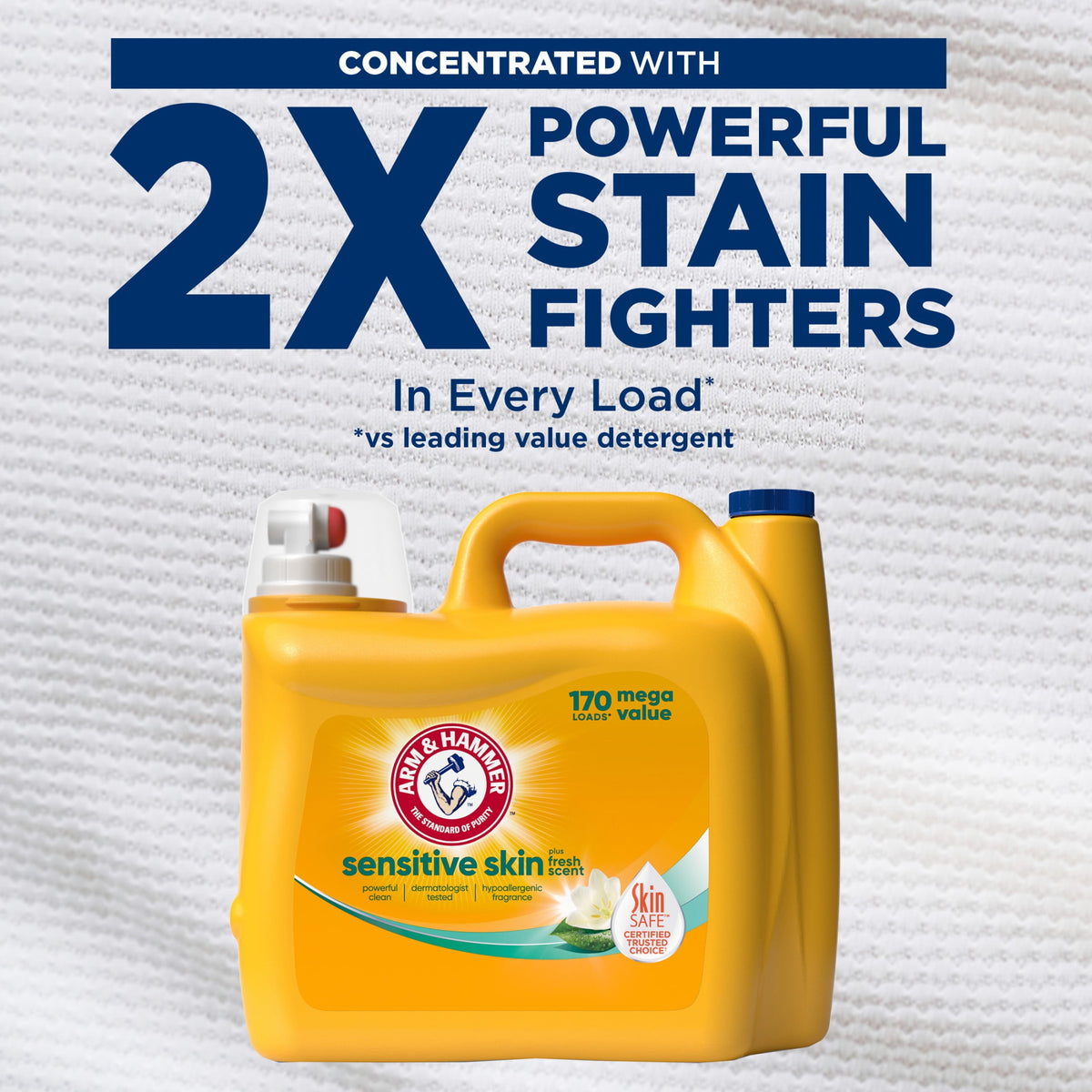 ARM & HAMMER Sensitive Skin Plus Fresh Scent Liquid Laundry Detergent 170 fl oz 170 Loads