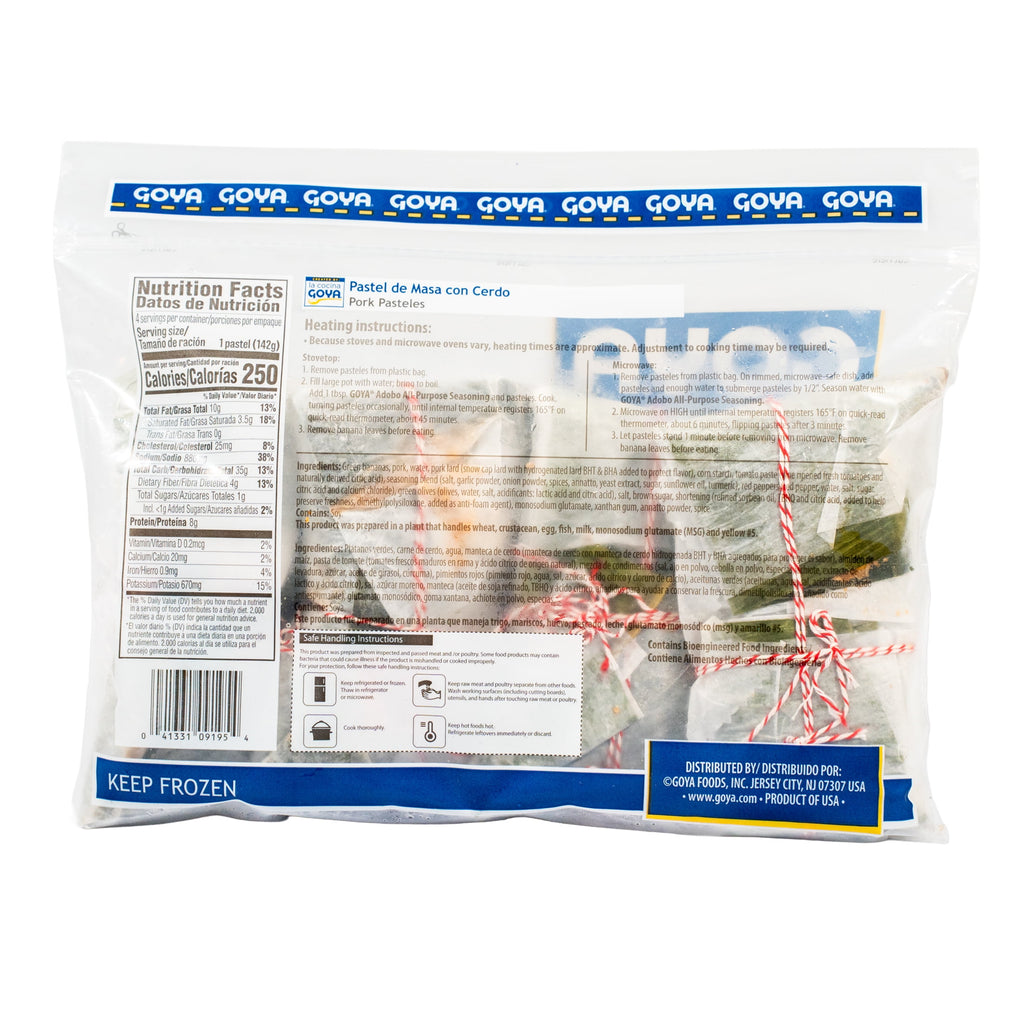 Goya Pork Pasteles Frozen 4 Count 20 Oz
