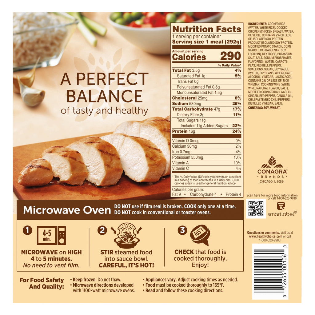 Healthy Choice Cafe Steamers General Tso's Spicy Chicken Frozen Meal 10.3 Oz