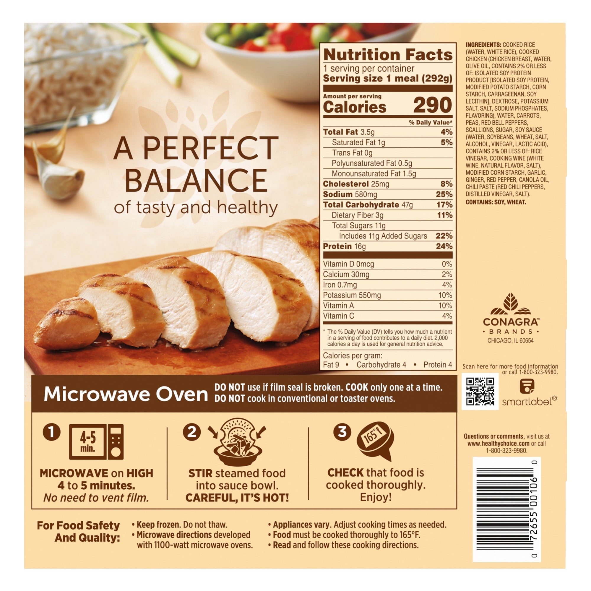 Healthy Choice Cafe Steamers General Tso's Spicy Chicken Frozen Meal 10.3 Oz