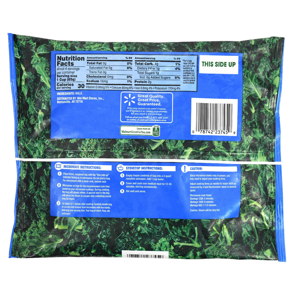 Great Value Chopped Kale Frozen 12 Oz