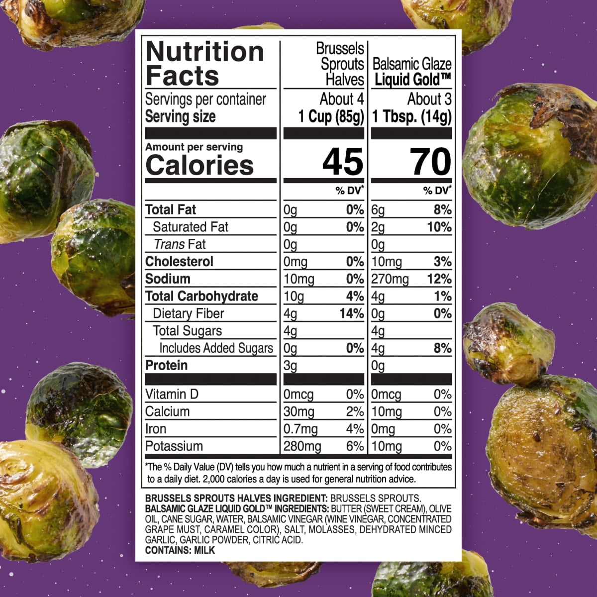 Kinder's Balsamic Glaze Brussels Sprouts Frozen Vegetable 13.5 Oz