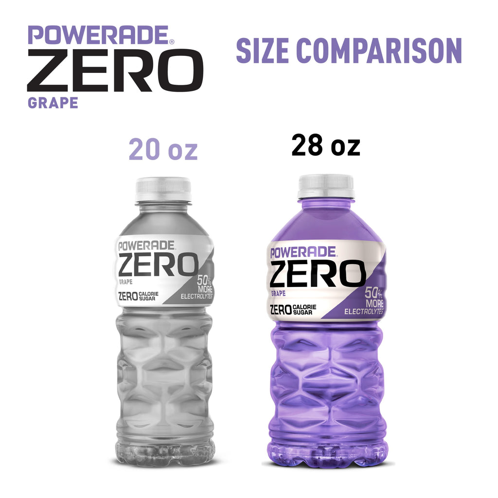 POWERADE Zero Sugar Grape Electrolyte Sports Drink 28 fl oz Bottle