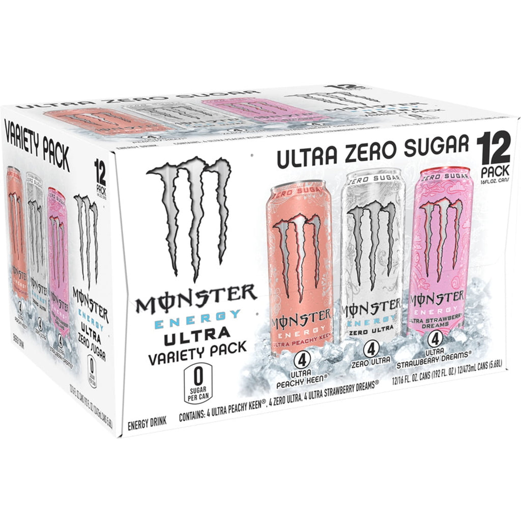 Monster Energy Ultra Variety Pack Sugar Free Energy Drink 16 fl oz 12 Pack Cans