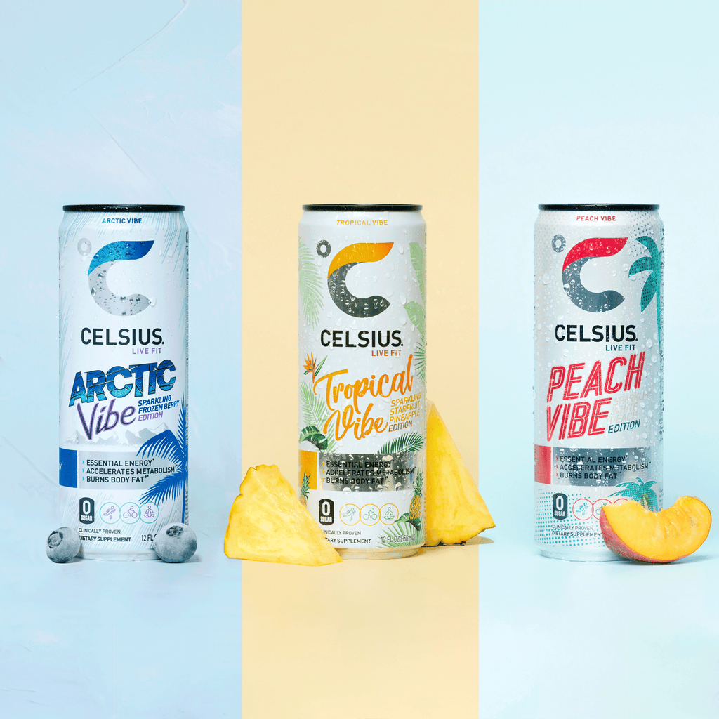 CELSIUS Sparkling Vibe Variety Pack Functional Energy Drink 12 fl oz 12 Pack Cans