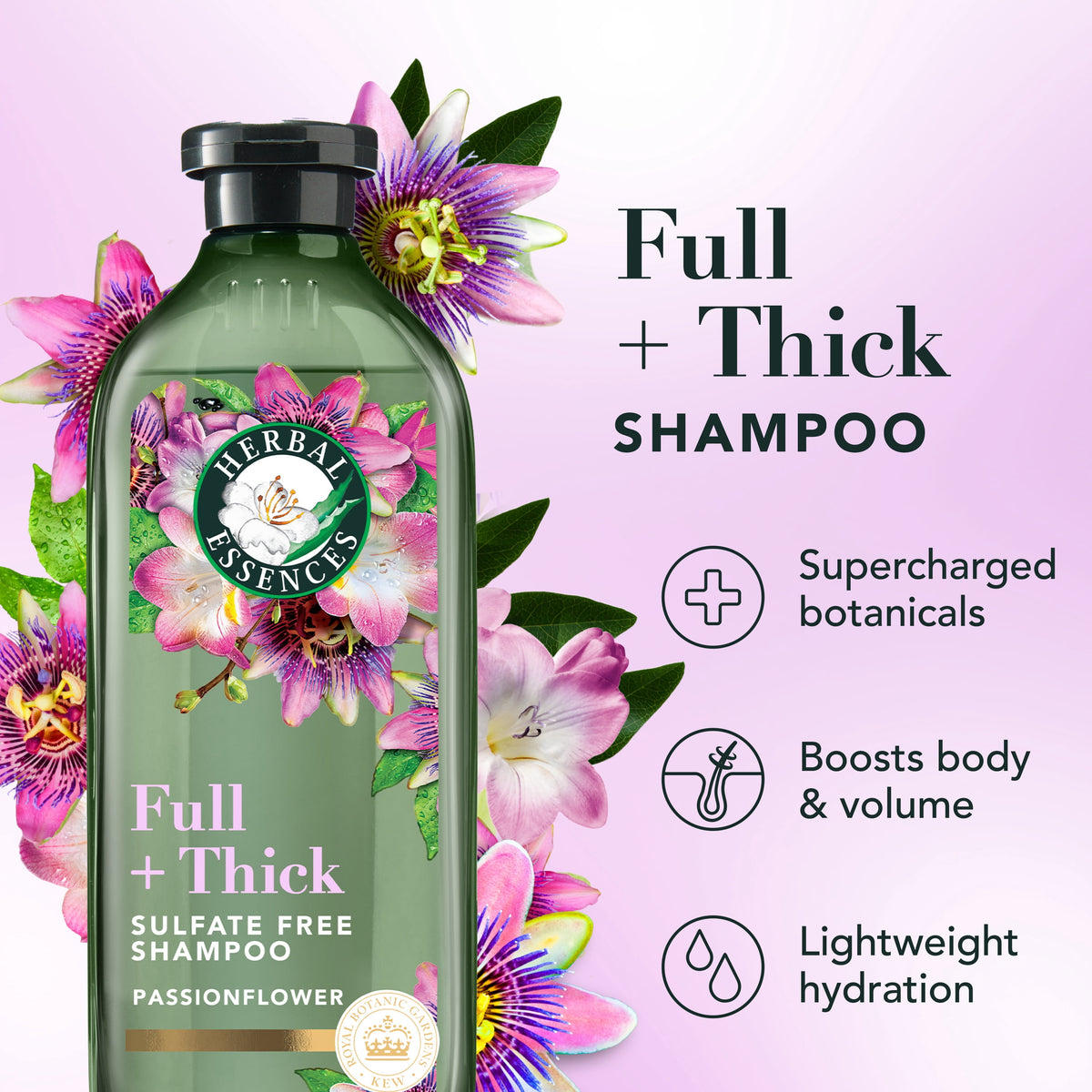 Herbal Essences Full + Thick Passion Flower Sulfate Free Shampoo 13.5 fl oz