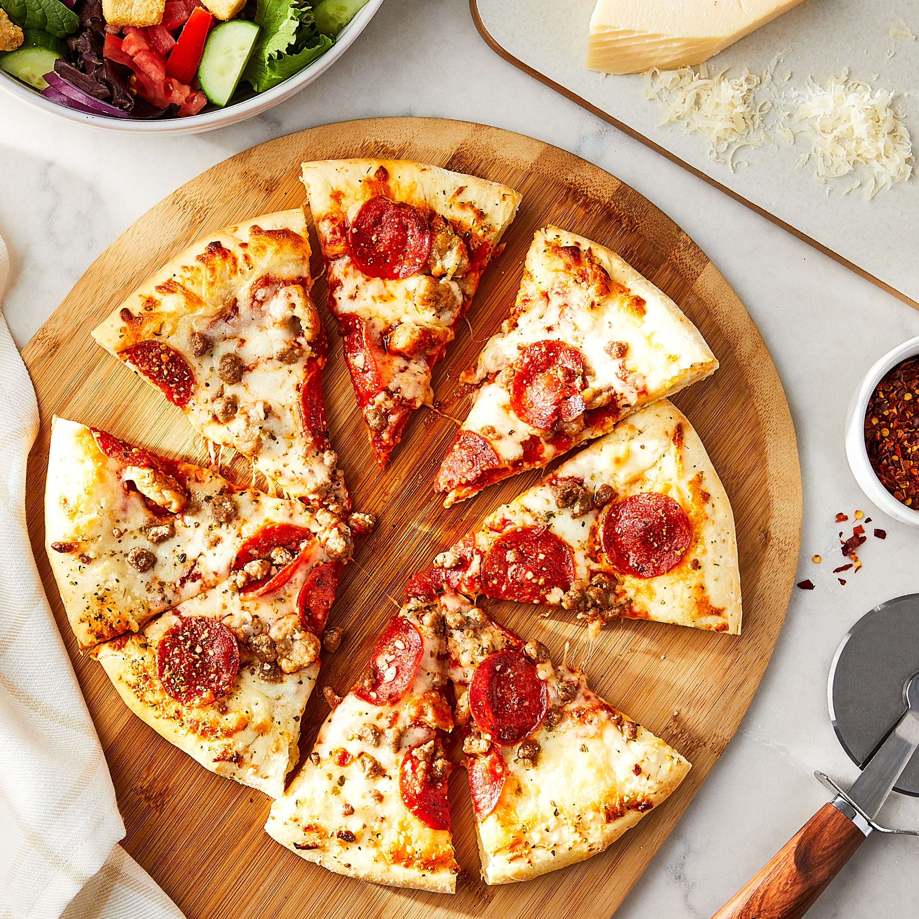 Great Value Stuffed Crust 3 Meat Frozen Pizza 23.75 Oz