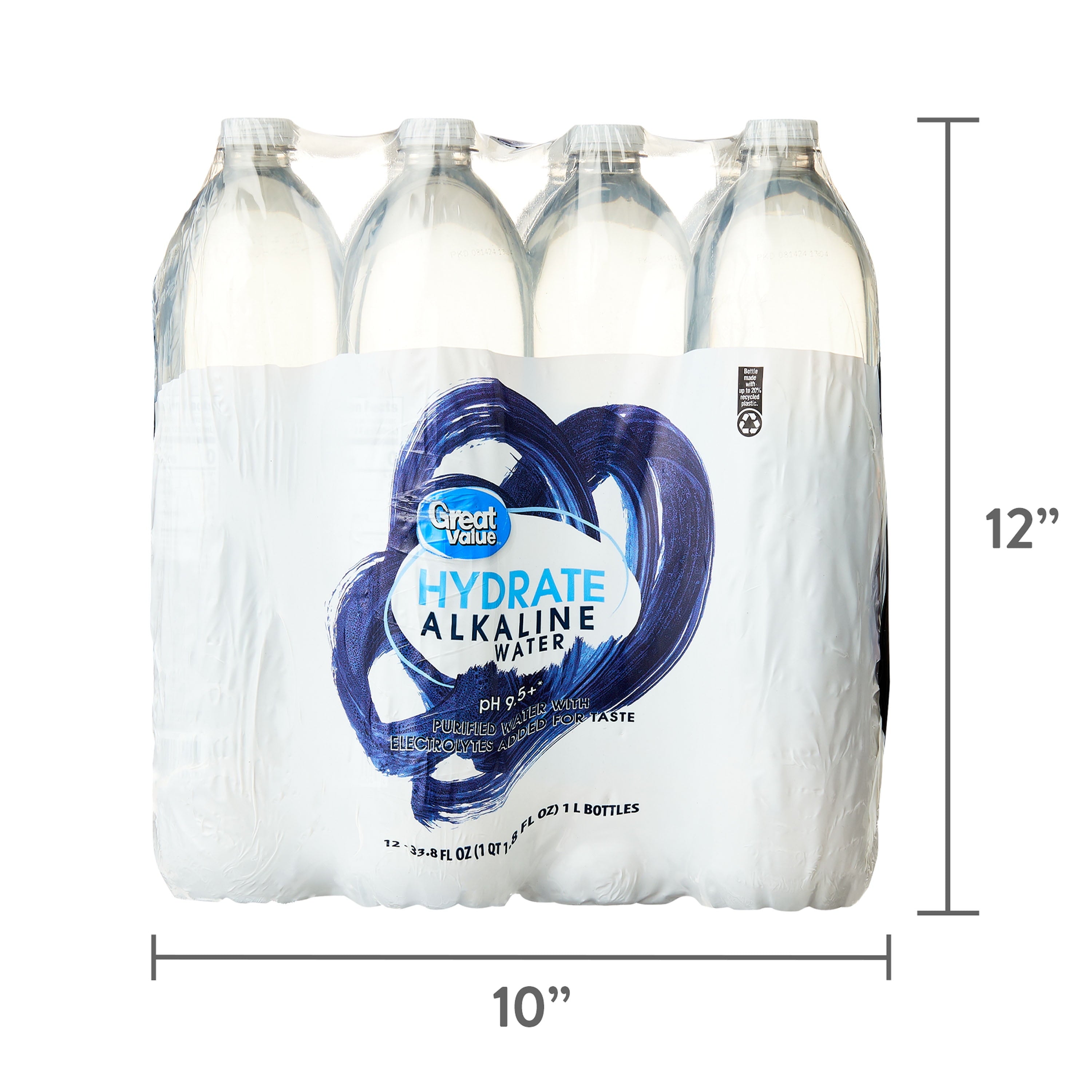 Great Value Hydrate Alkaline Water 33.8 fl oz 12 Count