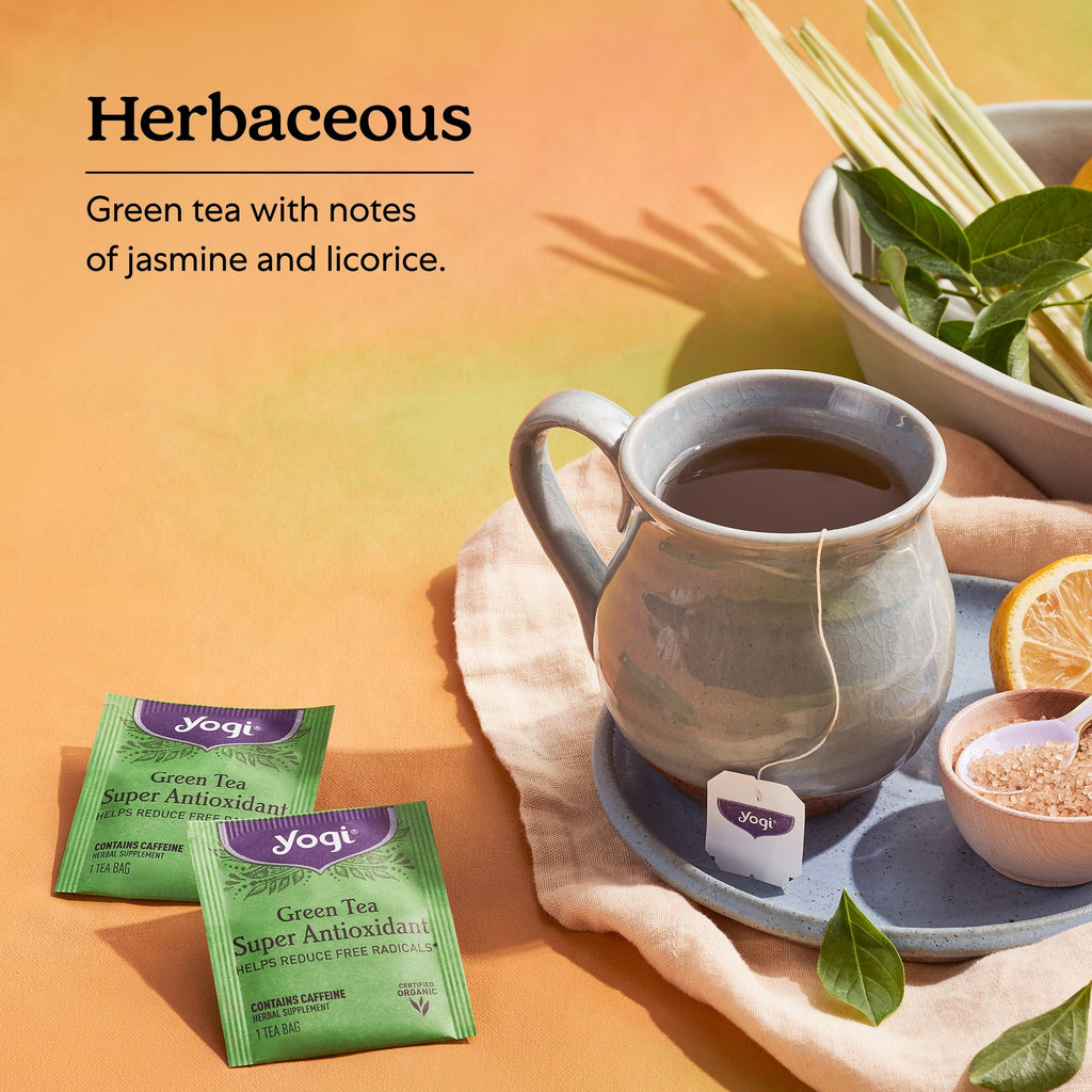 Yogi Green Tea Super Antioxidant Organic Wellness Tea Bags 16 Count