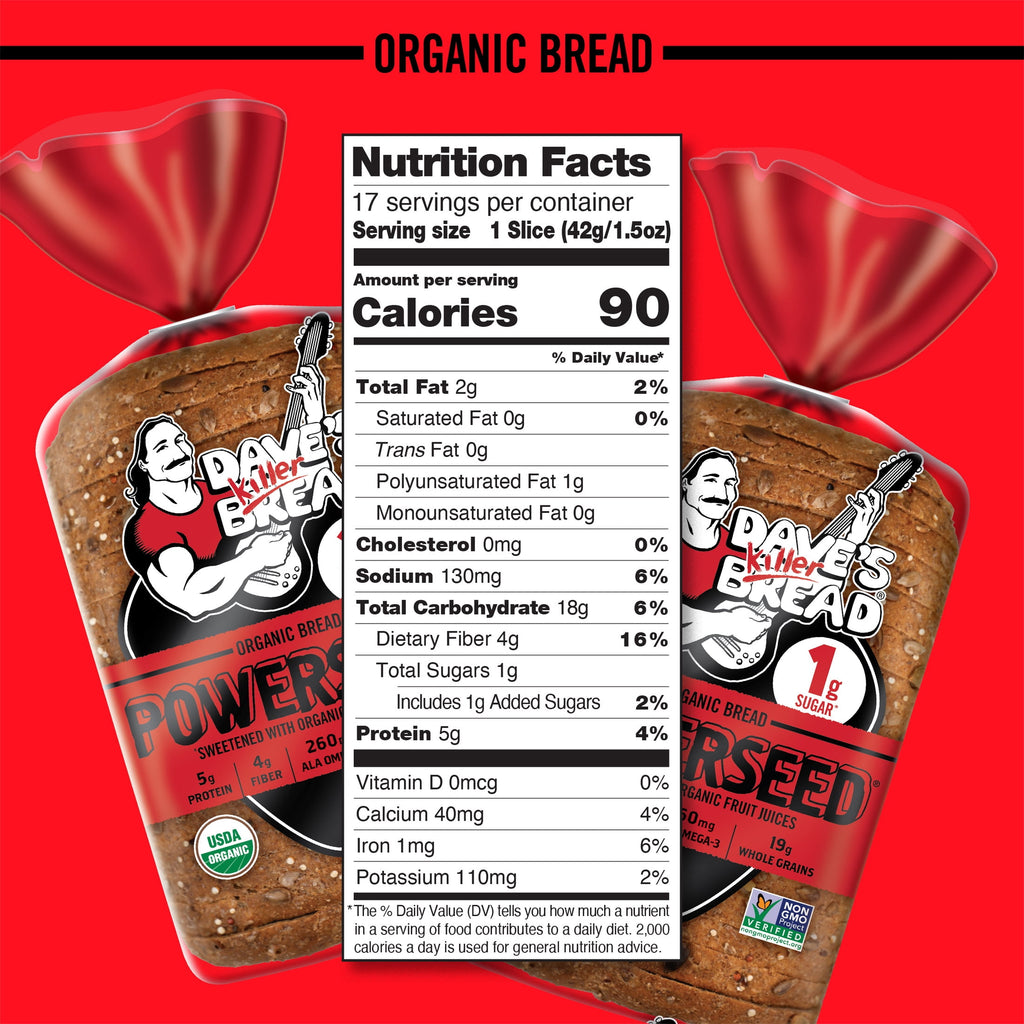 Powerseed Seeded Organic Whole Grain Bread 25 Oz 1 Count Dave's Killer Bread