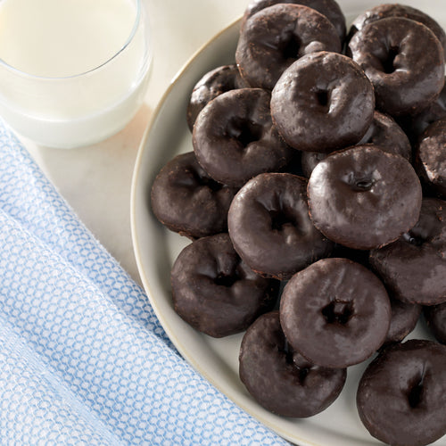 Chocolate Frosted Mini Donuts 14 Oz 28 Count Freshness Guaranteed