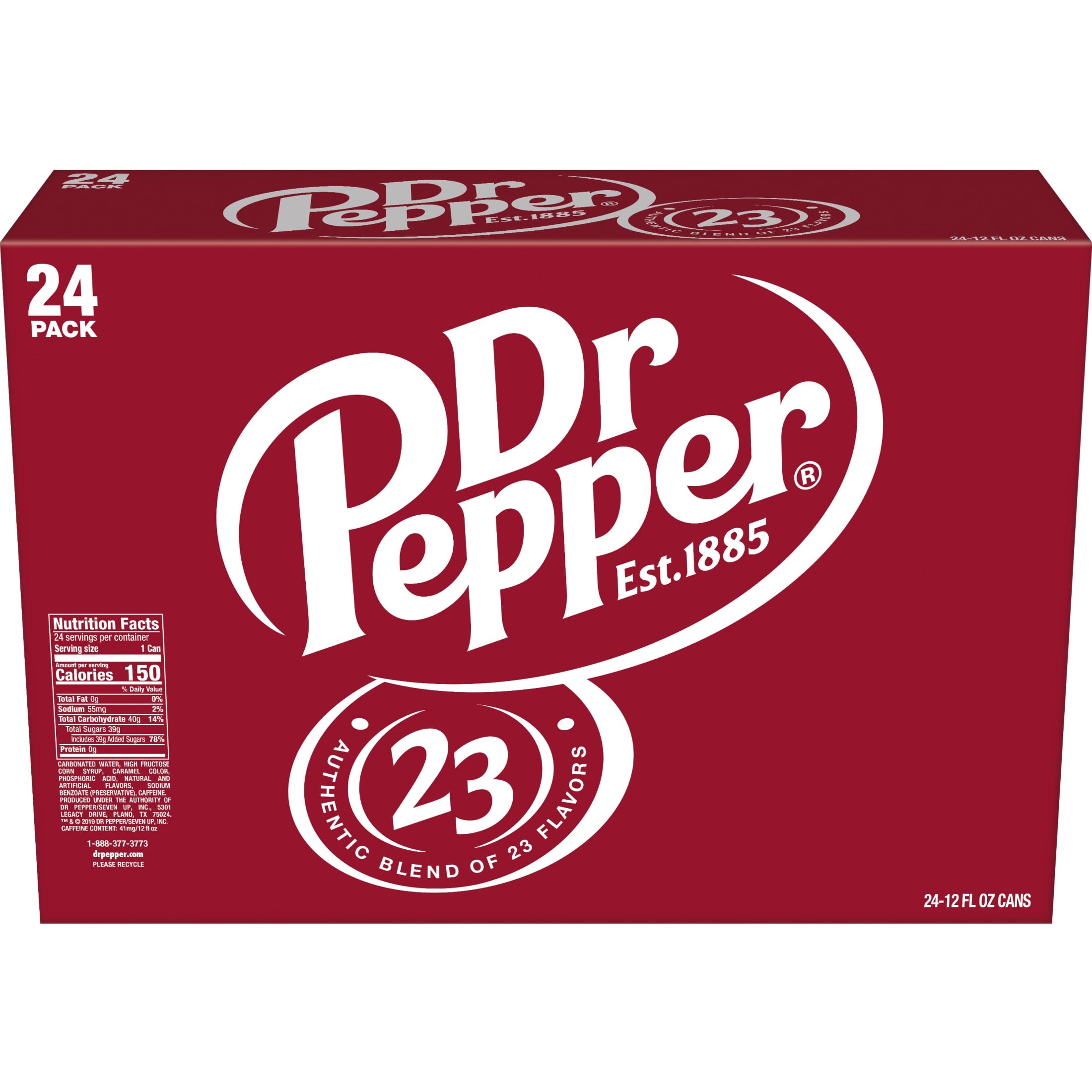 Dr Pepper Soda Pop Cans 12 Fl Oz 24 Pack