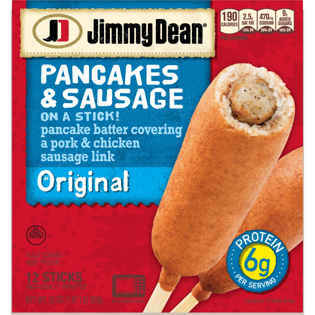 Jimmy Dean Original Pancakes & Sausage on a Stick Frozen 30 Oz 12 Count