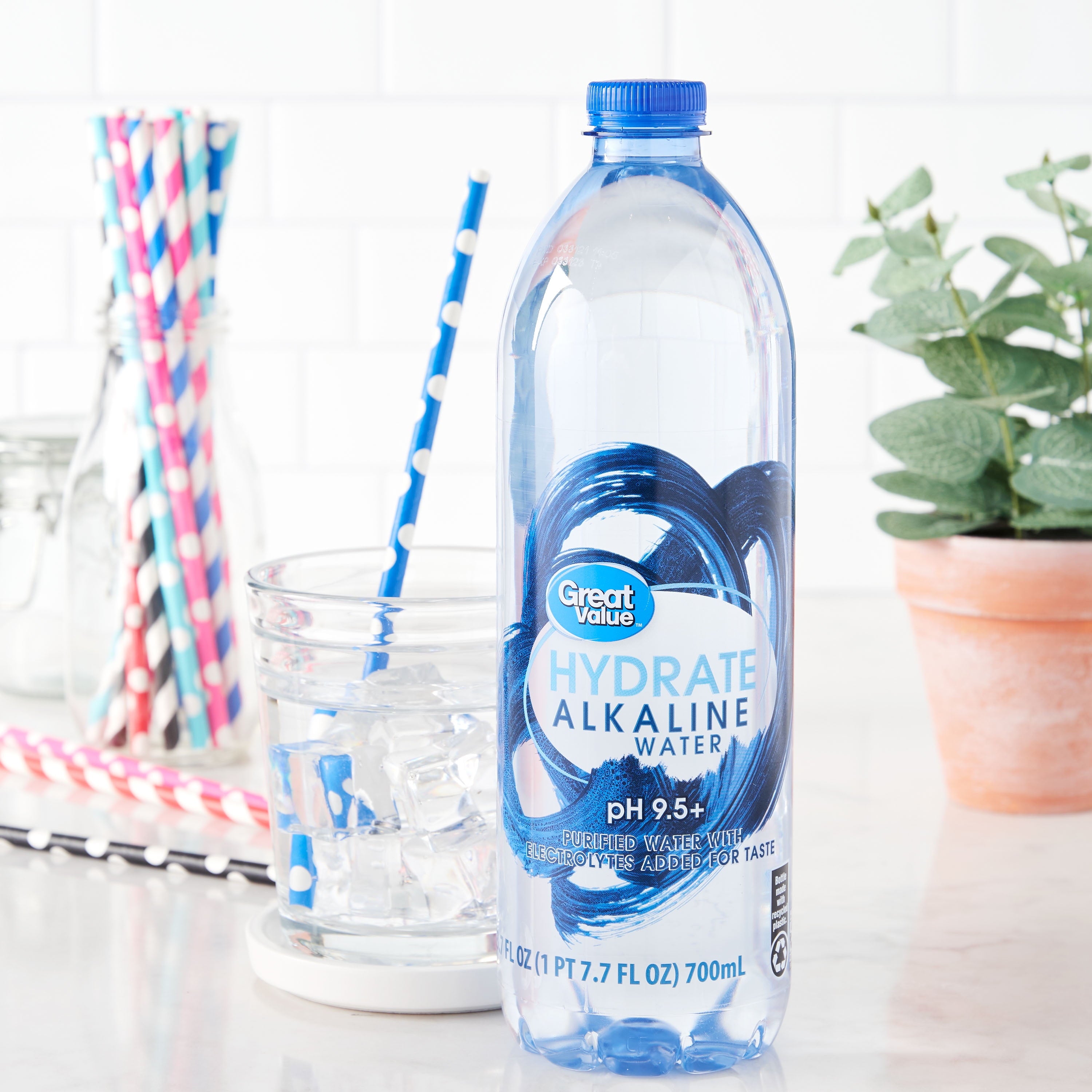 Great Value Hydrate Alkaline Water 23.7 fl oz 15 Count