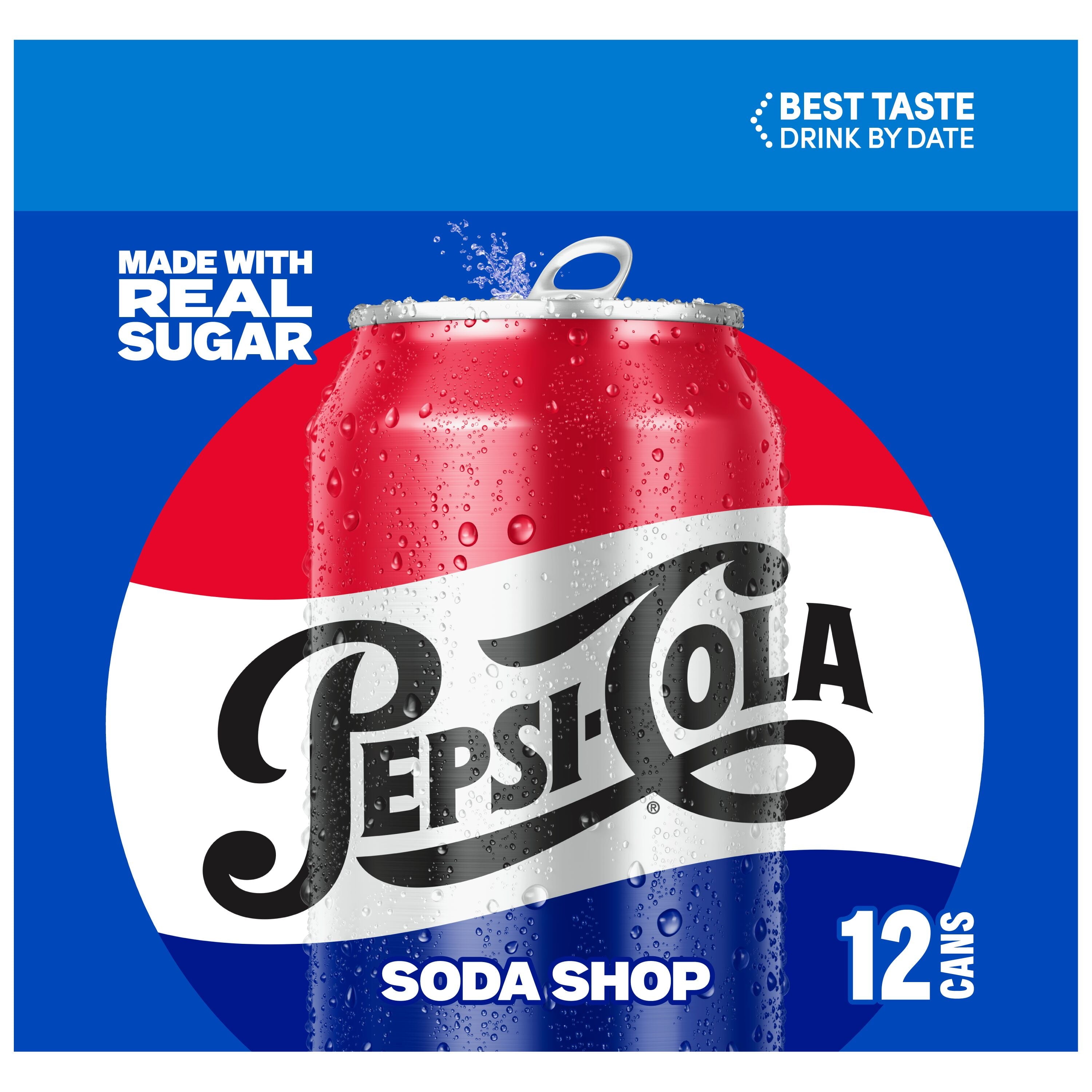 Pepsi Made with Real Sugar Cola Soda Pop Cans 12 Fl Oz 12 Pack