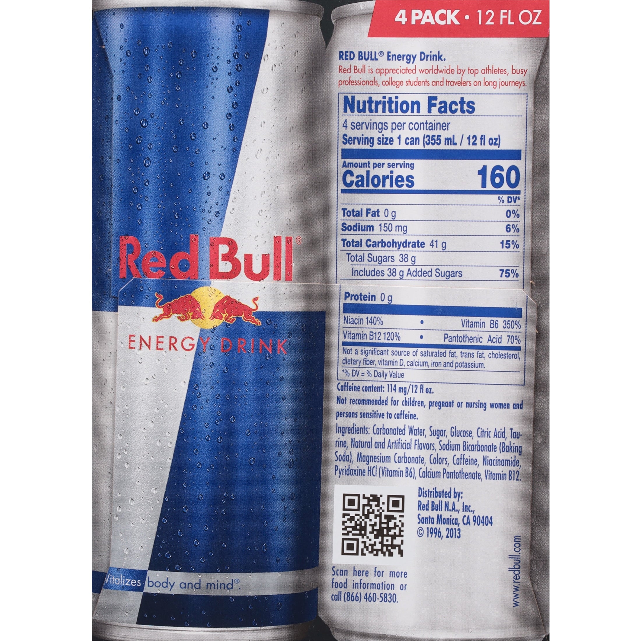 Red Bull Energy Drink Original 12 fl oz 4 Pack Cans