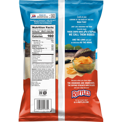 Cheddar & Sour Cream Potato Chips Party Size 12.5 Oz 1 Count Ruffles