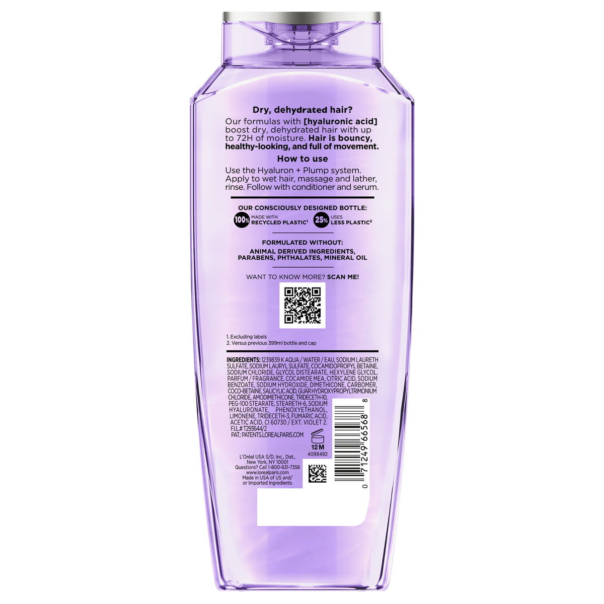L'Oreal Paris Elvive Hyaluron Plump Hydrating Shampoo 72H Moisture 13.5 fl oz