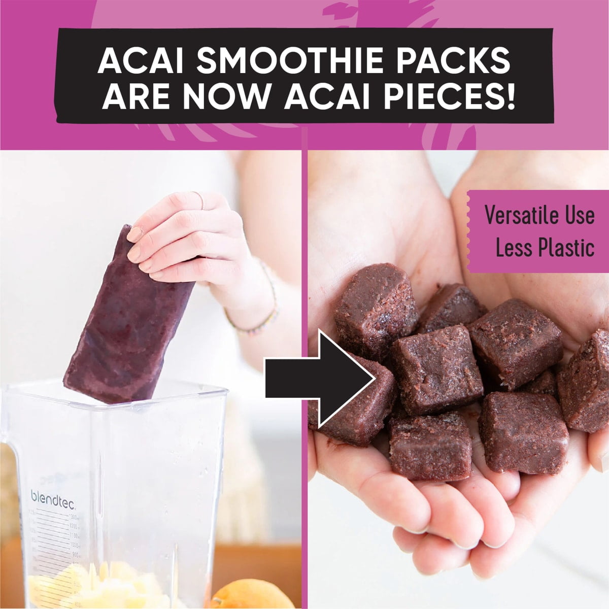 Pitaya Foods Frozen Acai Berry Pieces Pure Unsweetened Organic 12 Oz