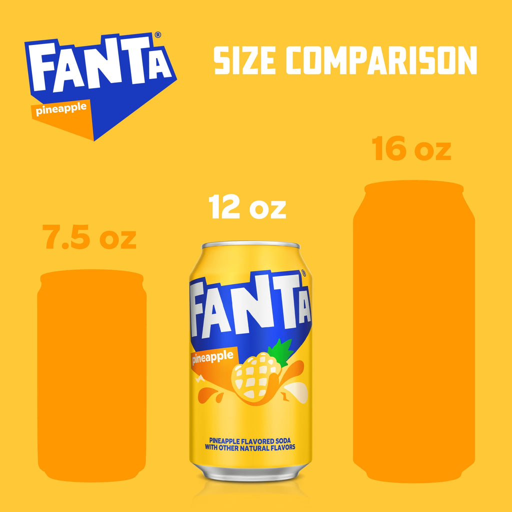 Fanta Pineapple Soda Pop Fridge Pack Cans 12 Fl Oz 12 Pack