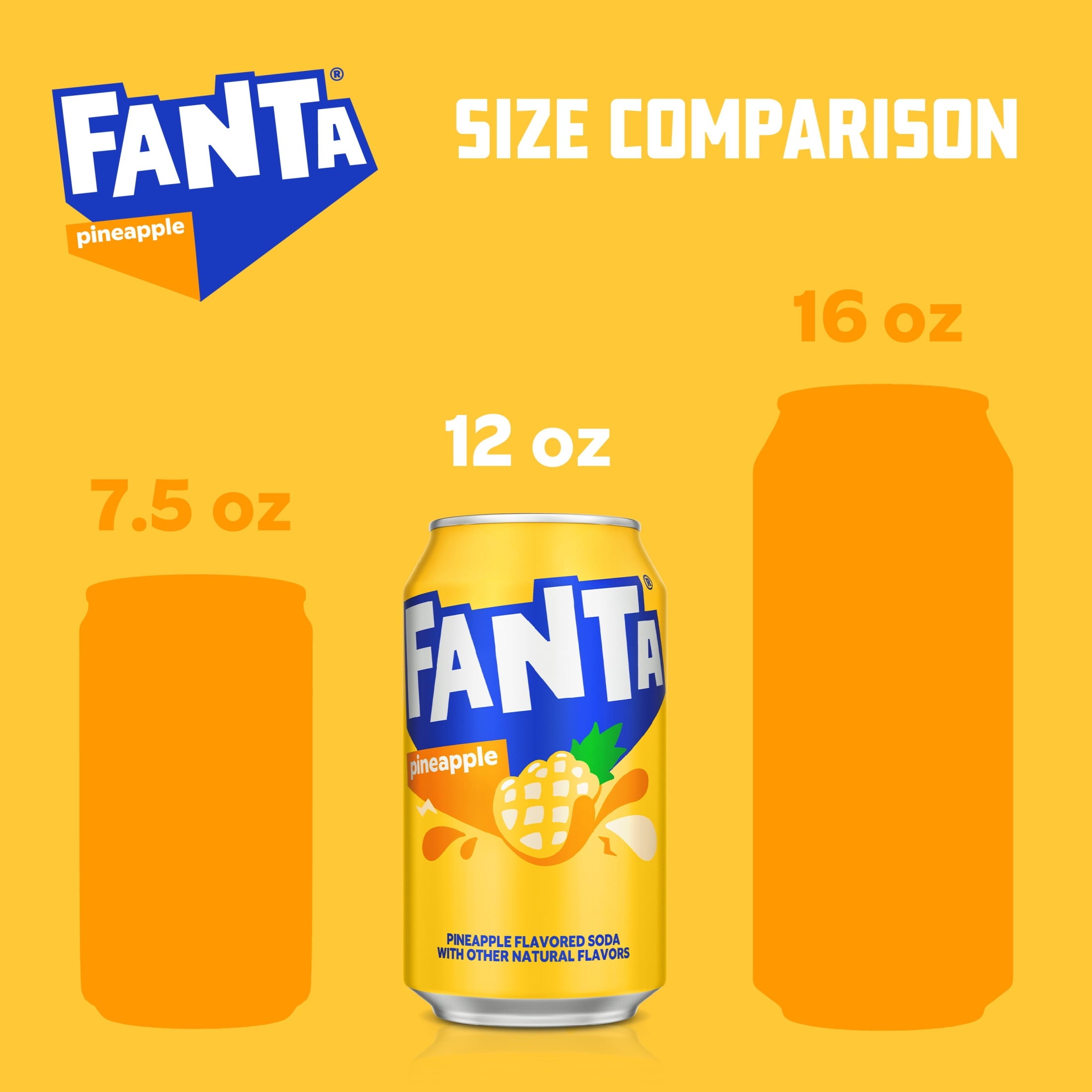 Fanta Pineapple Soda Pop Fridge Pack Cans 12 Fl Oz 12 Pack