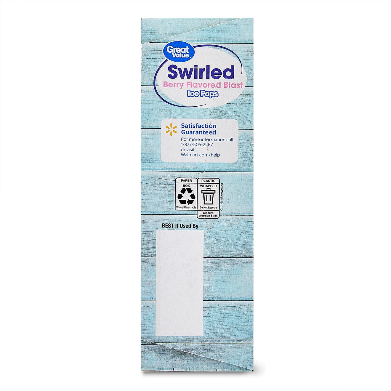 Great Value Swirled Berry Flavored Ice Pops 5 Count 7.9 Oz