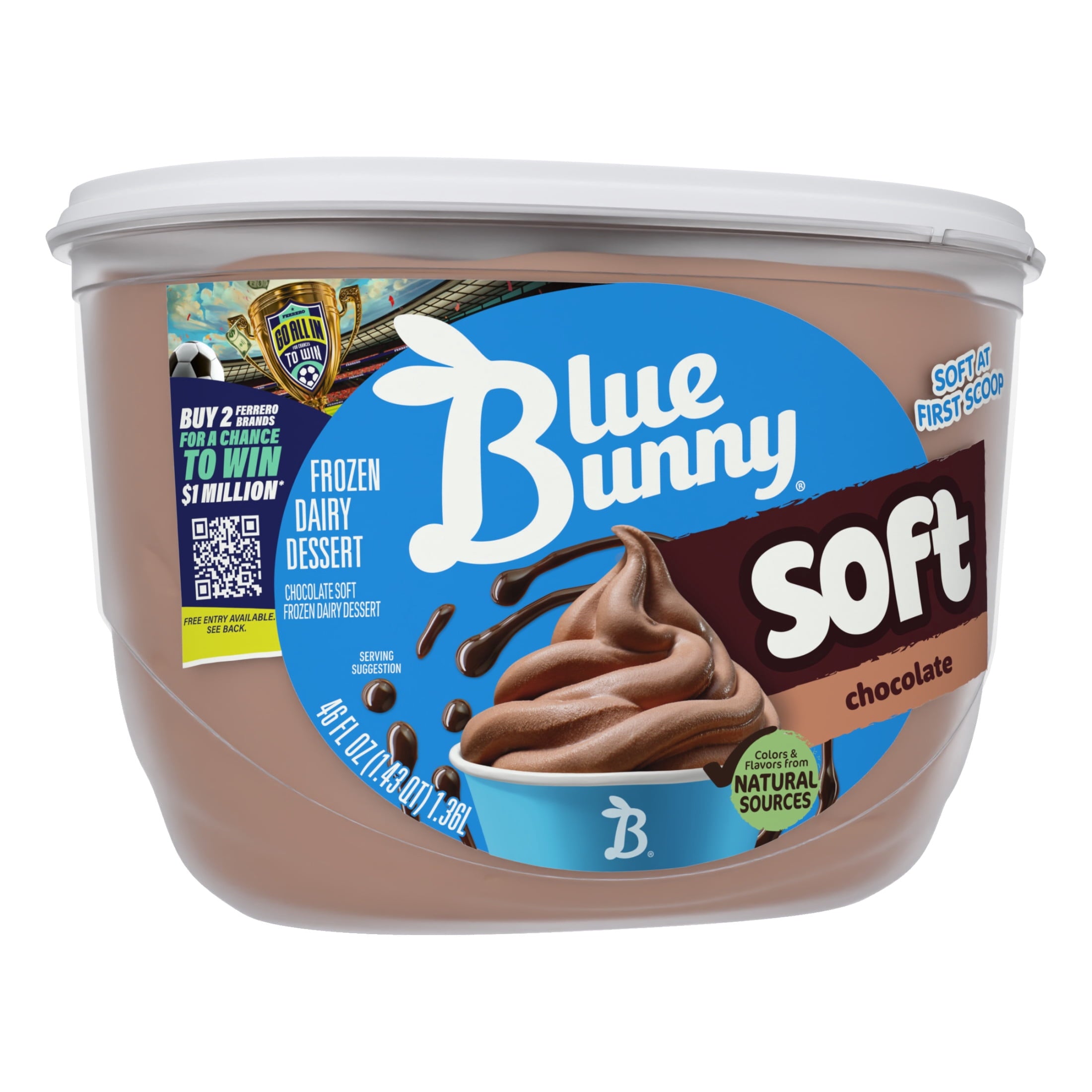 Blue Bunny Soft Chocolate Frozen Dairy Dessert 46 Fl Oz