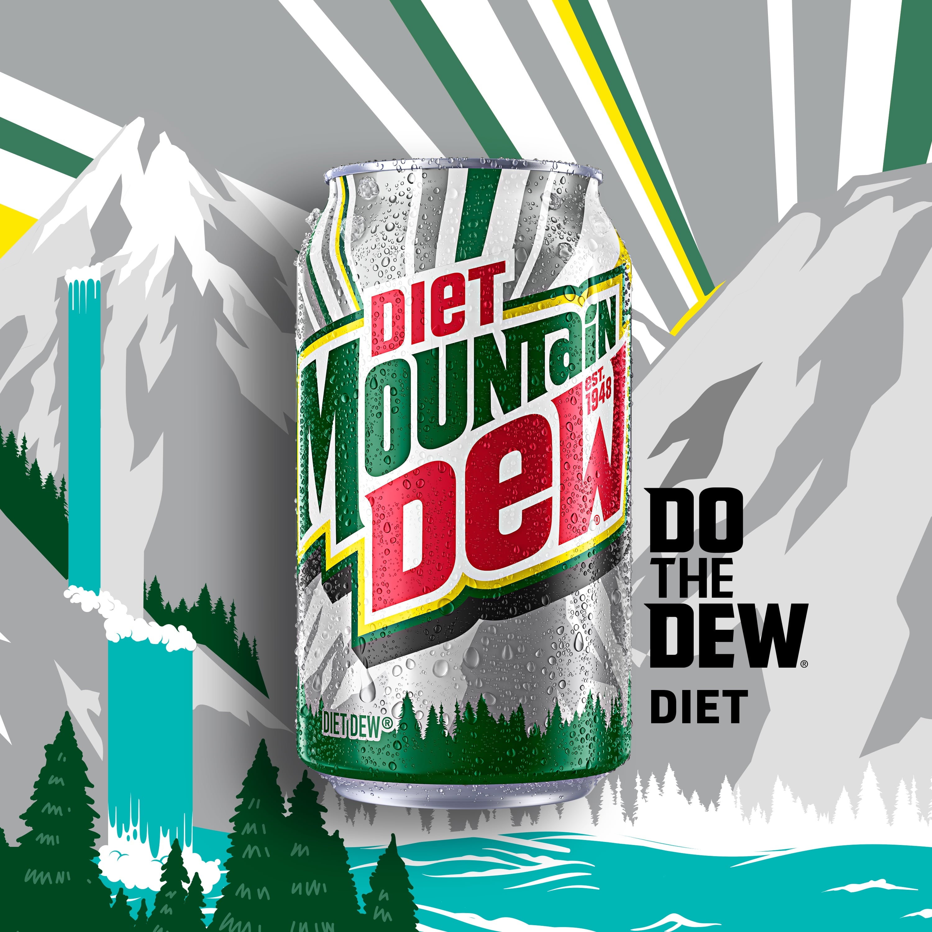 Mountain Dew Diet Citrus Soda Pop Cans 12 Fl Oz 24 Pack