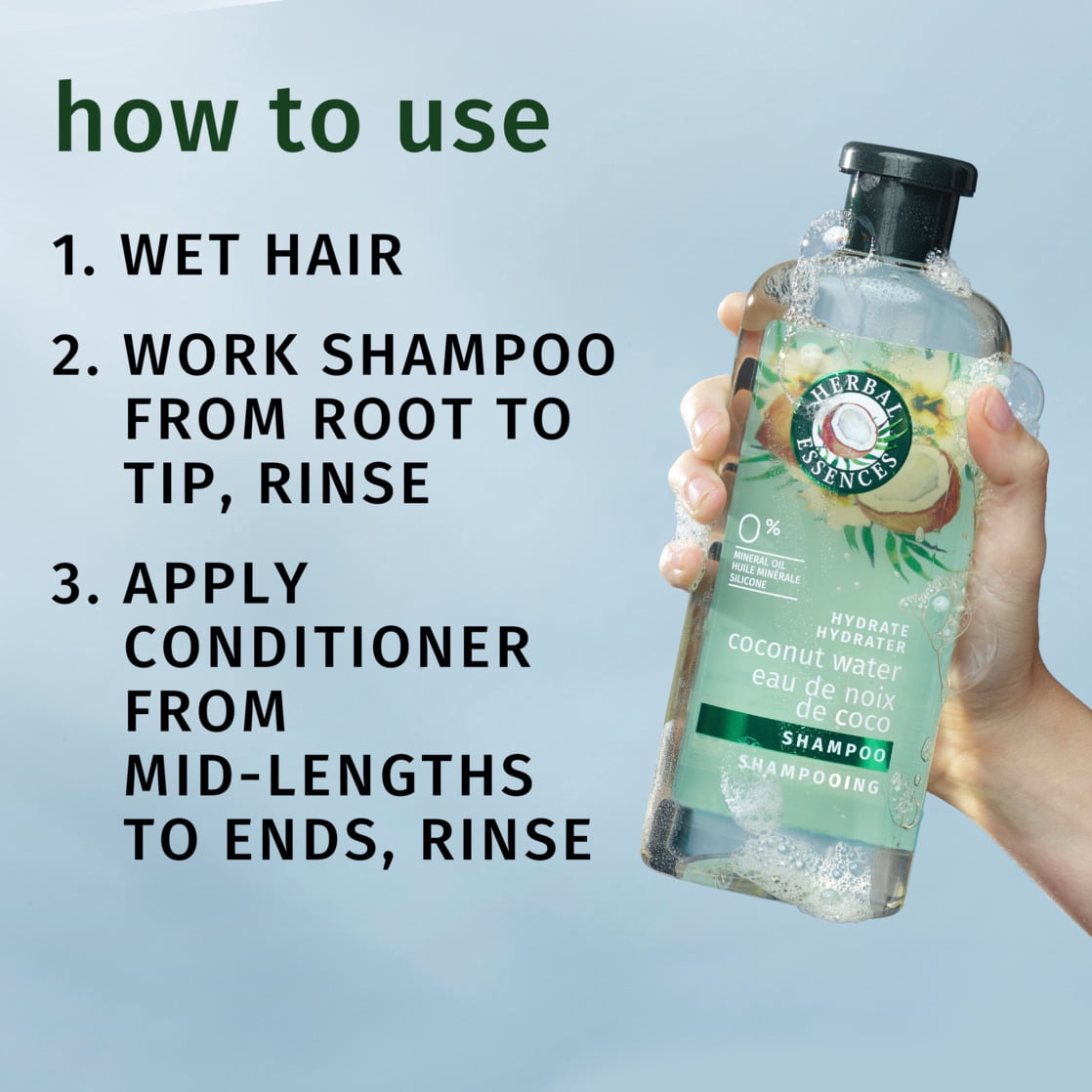 Herbal Essences Coconut Water and Jasmine Moisturizing Shampoo and Conditioner Set 27 fl oz
