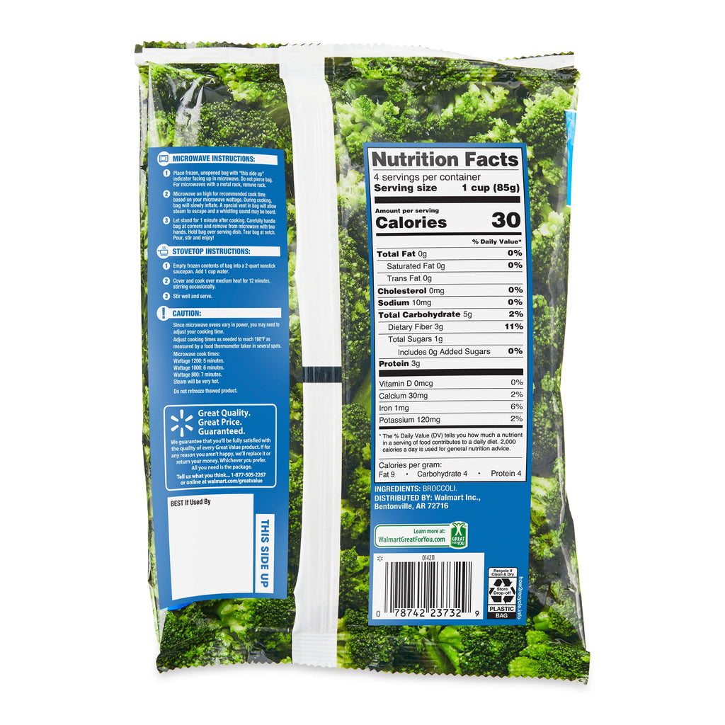Great Value Broccoli Florets Frozen 12 Oz