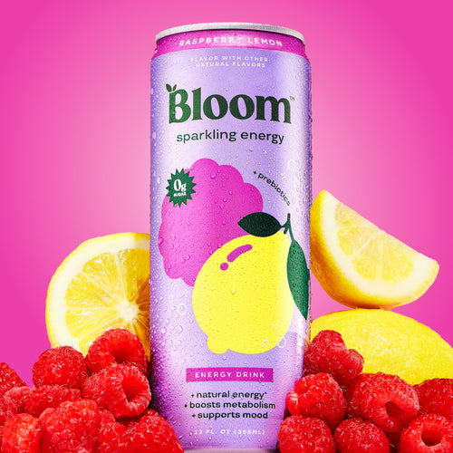 Bloom Nutrition Sparkling Energy Raspberry Lemon Energy Drink 12 fl oz Single Can