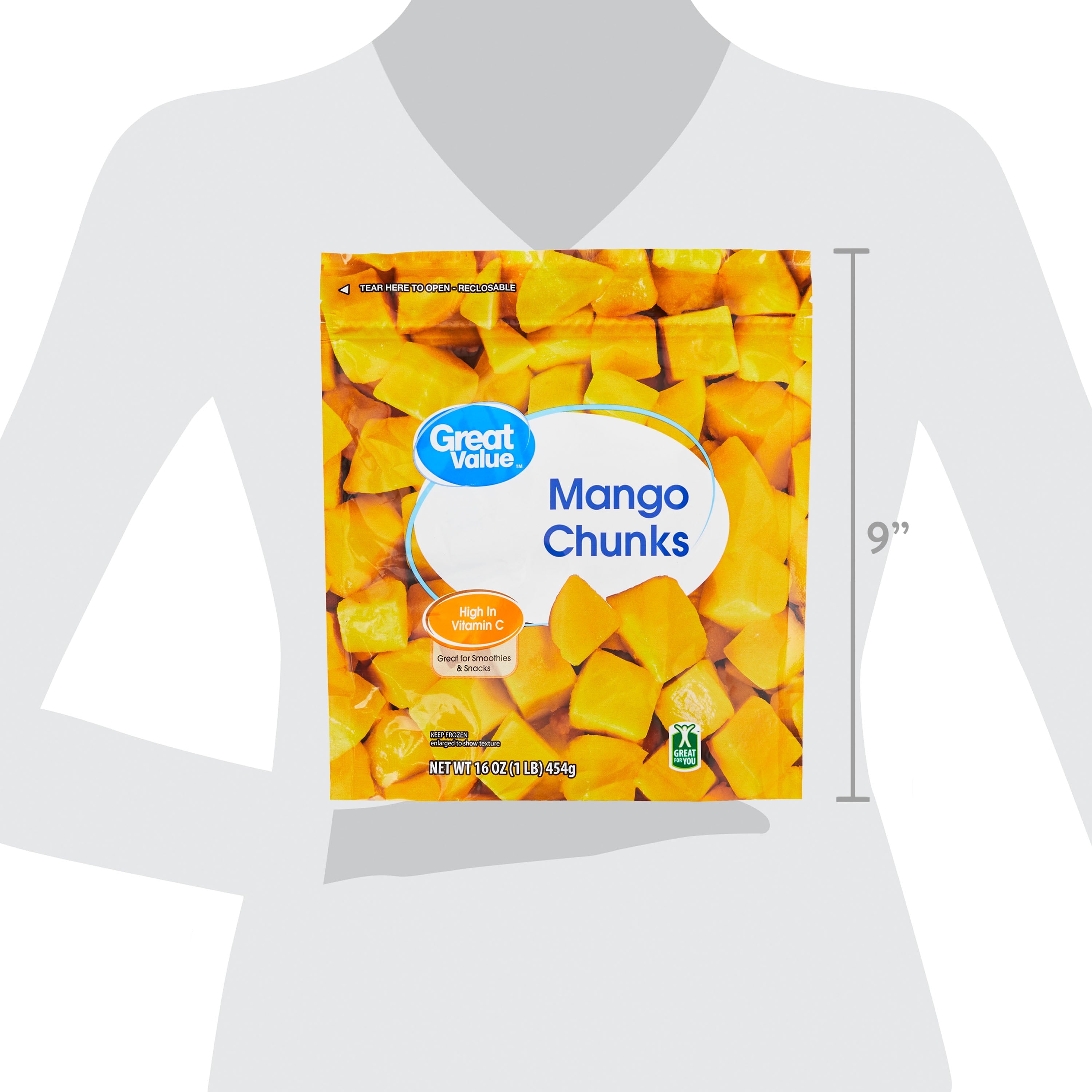 Great Value Mango Chunks Frozen 16 Oz